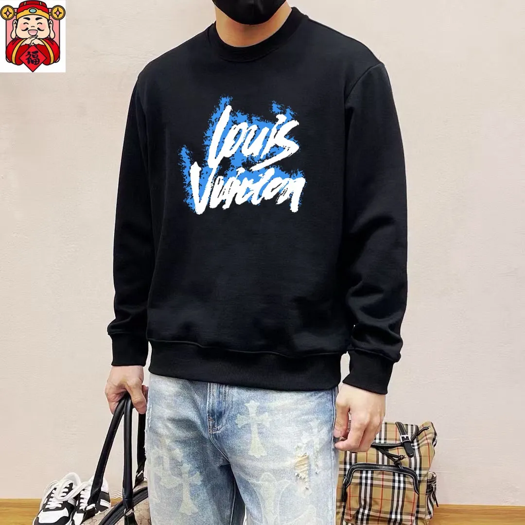 🅿️220 brand [LV Louis Vuitton] (good news for fat people) 2025ss autumn latest long-sleeved round-neck sweatshirt, on sale simultaneously on the official website. Refreshing and breathable. Made of top Tencel Roman. Comfortable and soft. 3D three-dimensional clarity. Super fashion sense. Great for gifting and keeping for yourself. Size: M-5XL (can wear up to 220 pounds)
